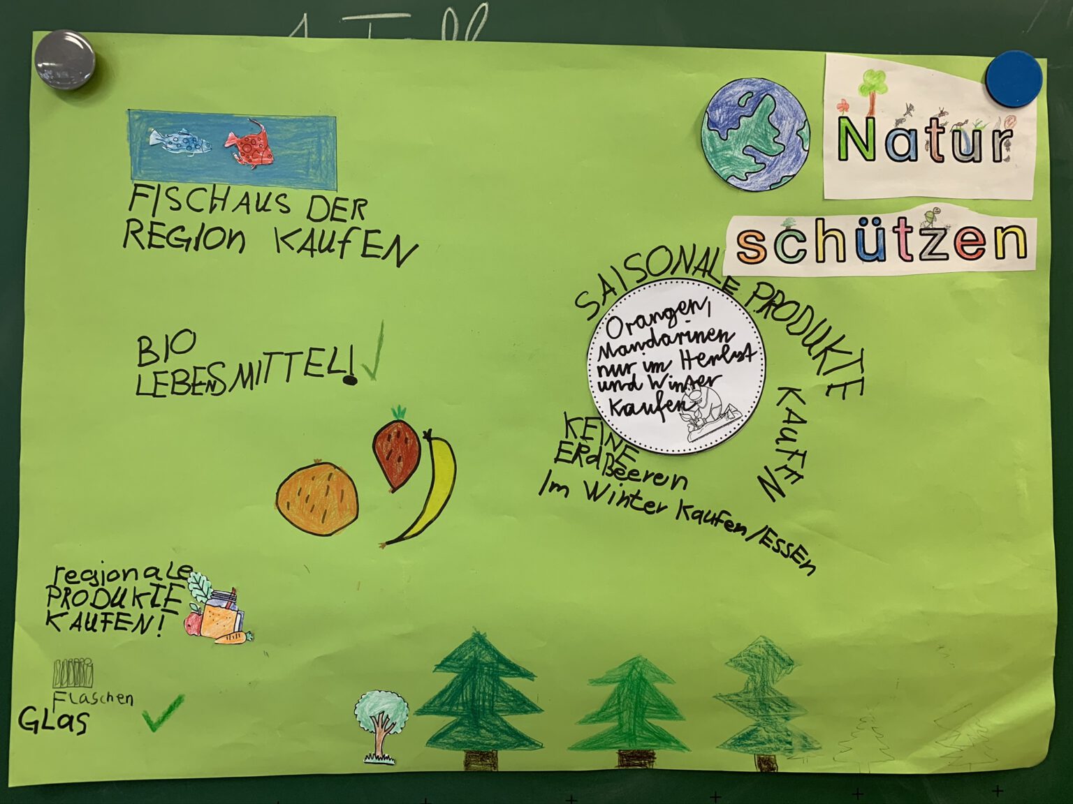 Begriff Aus Dem Umweltschutz Großer Umweltschutz auf kleinem Plakat – Grundschule an der Brake
